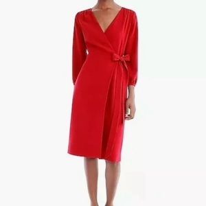 🌟 SALE 🌟 JCrew Red Long Sleeve Wrap Dress